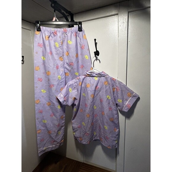 Carters Flannel Pajamas Girls 2 Piece Pajama Set Purple Flowers Size 14 Flaw* - Picture 3 of 9